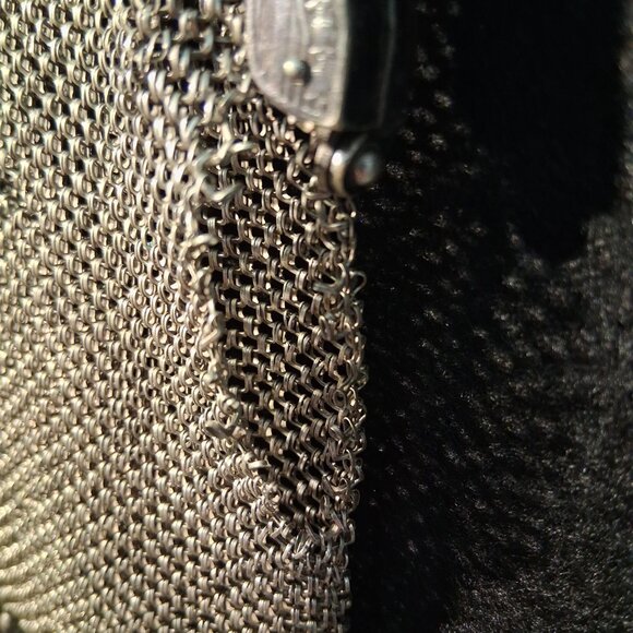 Shimmering Green‑Gold Metal Mesh Coin Pouch with Crest Plate & Talon Zipper - Picture 16 of 16